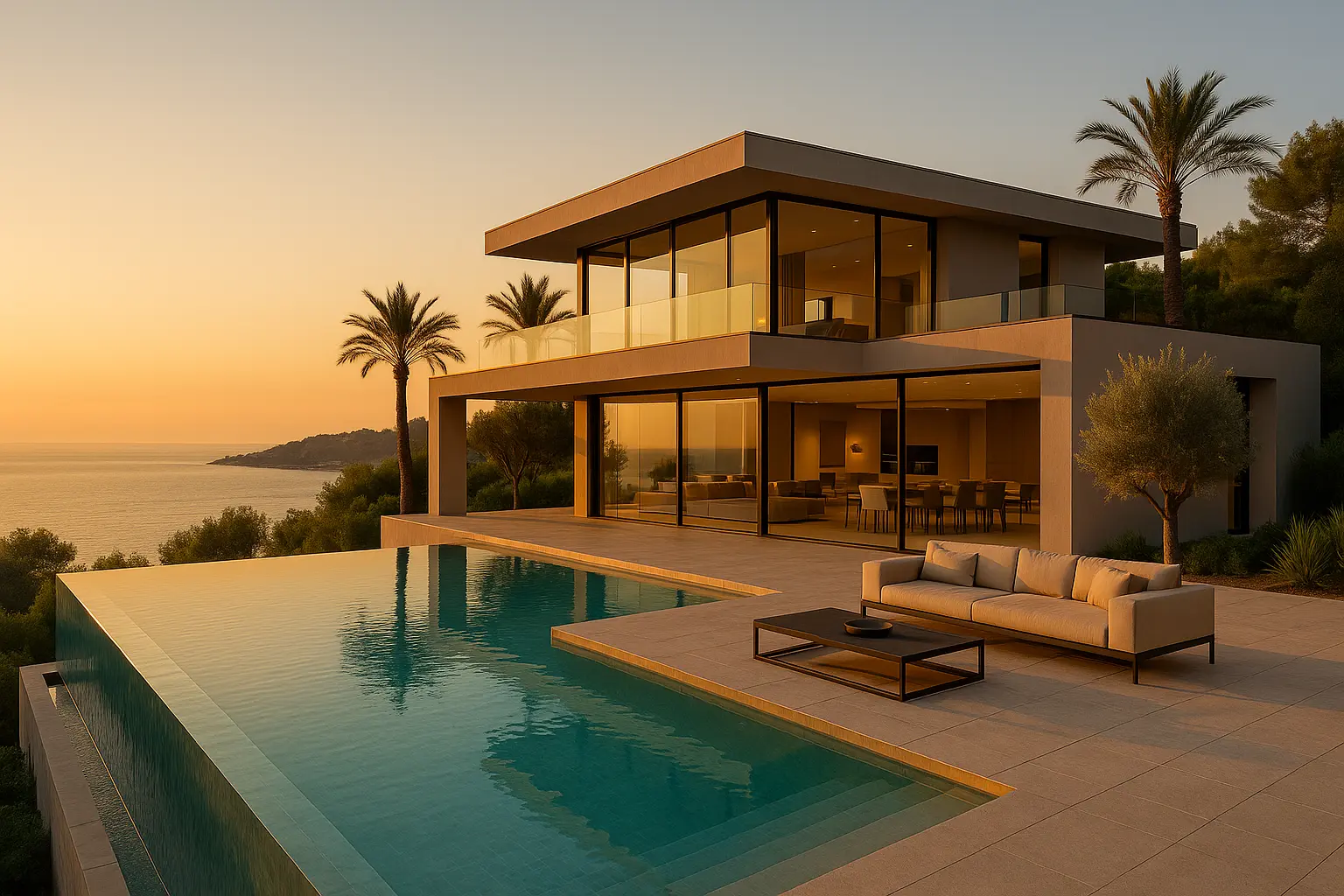 Villa de prestige sur la Côte d'Azur avec piscine à débordement