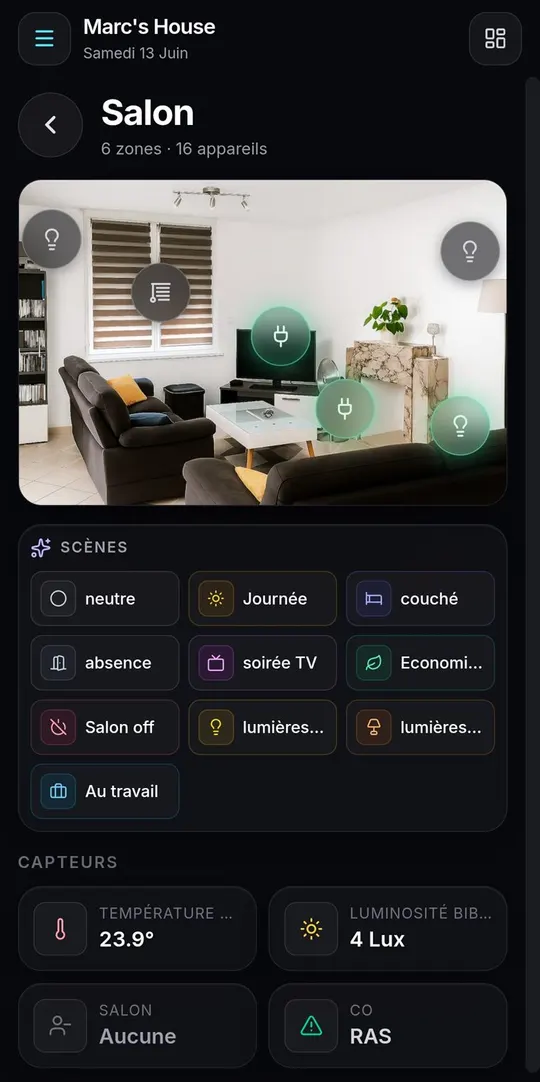Pilotage d’une pièce dans SmartSpaces